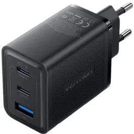 Vention FERB0-EU Cargador de Pared GaN 65W, 2xUSB Tipo-C, 1xUSB