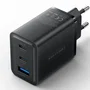 Vention Cargador de Pared GaN USB-C 65W FERB0-EU, 3 Puertos (2x USB-C + 1x USB-A), Compatible con PD/QC/FCP/AFC, Negro