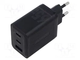 VENTION Cargador de Pared GaN FERB0-EU 65W 3 Puertos (2x USB-C, 1x USB-A)