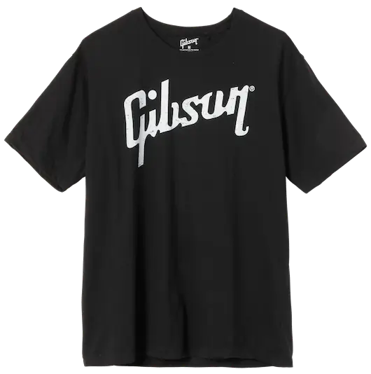 Gibson T-Shirt Distressed Gibson Logo T Black Medium