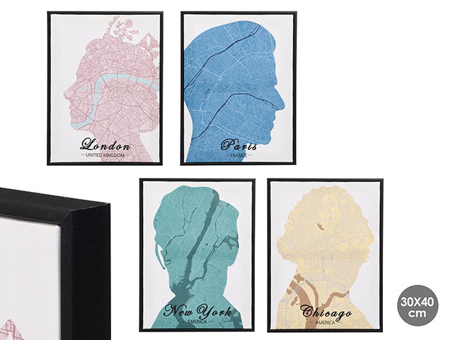 Giftdecor Cuadros Cara Rey Surtidos 30x40 cm (Set de 8) Giftdecor Cuadros Cara Rey Surtidos 30x40 cm (Set de 8)