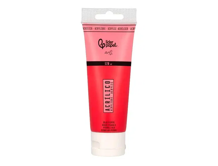Liderpapel Pintura acrílica Rojo pirrol 120 ml Liderpapel Pintura acrílica Rojo pirrol 120 ml