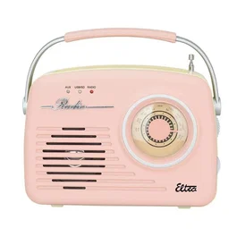Luiza Retro SP-11 Radio portátil MP3 USB SD rosa