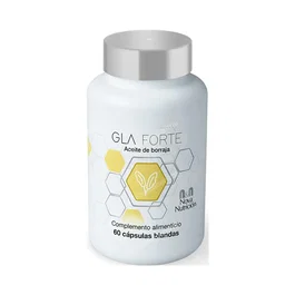 N&N NOVA NUTRICION Gla Forte 60 Cápsulas, Aceite de Borraja y Vitamina E, Complemento Alimenticio para Colesterol y Protección Celular