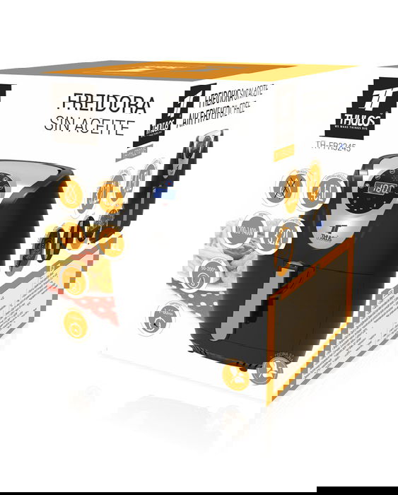 Thulos TH-FR3245 Airfryer Freidora de Aire Sin Aceite 4.5L, 1400W, Pantalla Táctil, Negro, Hasta 80% Menos Grasa