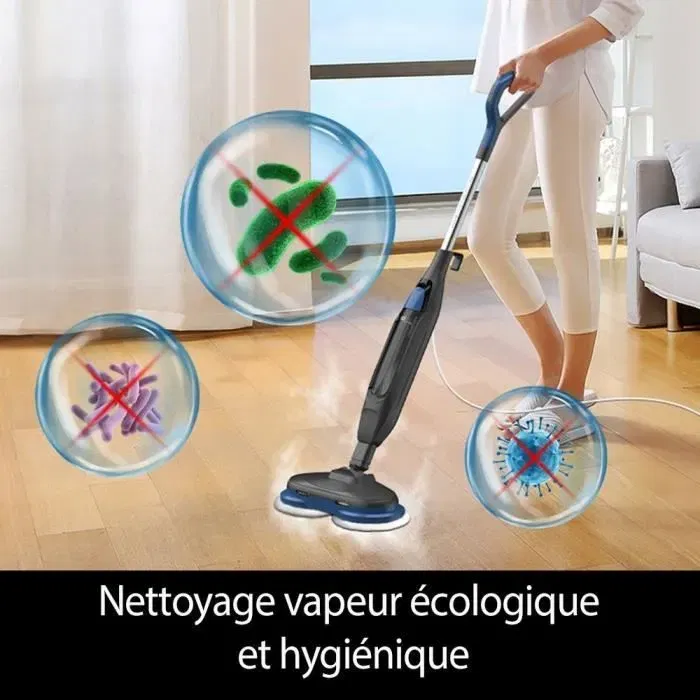 Eziclean STEAM WAVE 360 Fregona Limpiadora a Vapor 1200W 24g/min 450ml Negro/Azul Eziclean STEAM WAVE 360 Fregona Limpiadora a Vapor 1200W 24g/min 450ml Negro/Azul