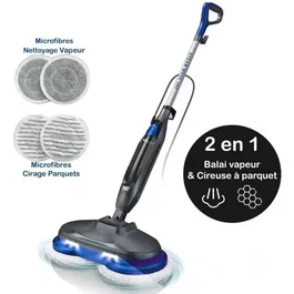 Eziclean STEAM WAVE 360 Fregona Limpiadora a Vapor 1200W 24g/min 450ml Negro/Azul