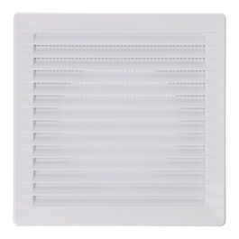 Edm Rejilla de Ventilación Cuadrada Empotrable ø 100mm con Mosquitera 170x170x10mm ABS Blanca