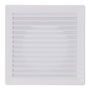 Edm Rejilla de Ventilación Cuadrada Empotrable ø 100mm con Mosquitera 170x170x10mm ABS Blanca