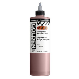 Golden High Flow Colores Acrílicos Óxido Rojo Transparente 473 ml