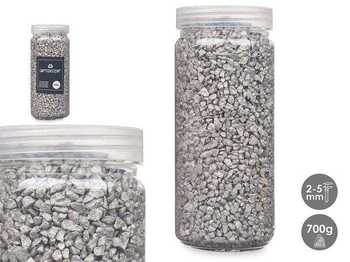 Giftdecor Bote Piedra Metalizada 700 g Plata 6.5x15.8x6.5 cm (Set de 12) Giftdecor Bote Piedra Metalizada 700 g Plata 6.5x15.8x6.5 cm (Set de 12)