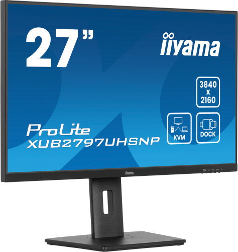 Iiyama Monitor 27" 4K IPS XUB2797UHSNP-B1 USB-C Dock 96W KVM RJ45