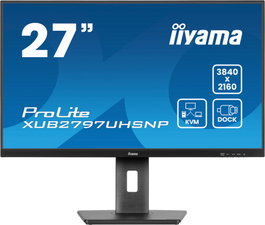 Iiyama Monitor 27" 4K IPS XUB2797UHSNP-B1 USB-C Dock 96W KVM RJ45