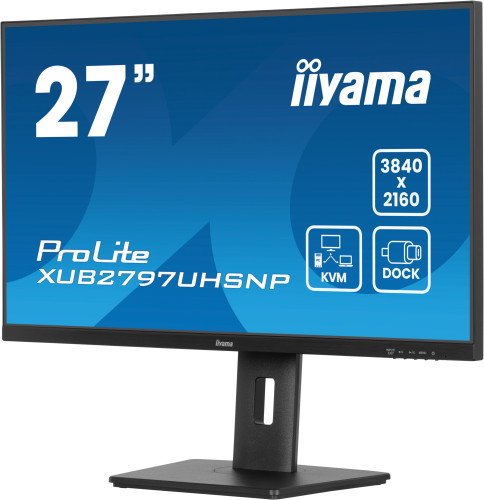 Iiyama Monitor 27" 4K IPS XUB2797UHSNP-B1 USB-C Dock 96W KVM RJ45