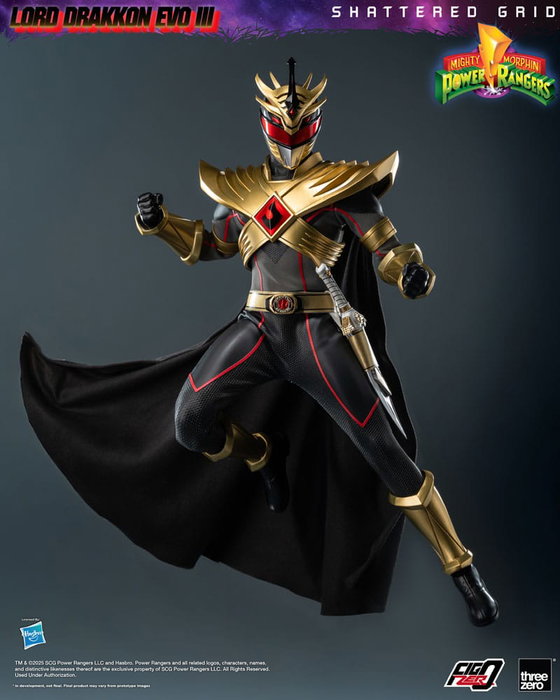 ThreeZero Mighty Morphin Power Rangers Shattered Grid FigZero 1/6 Lord Drakkon Evo III 30 cm