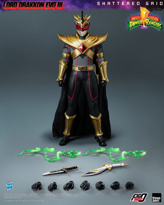 ThreeZero Mighty Morphin Power Rangers Shattered Grid FigZero 1/6 Lord Drakkon Evo III 30 cm