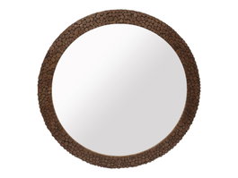 DKD Home Decor Espejo de Cristal y Mango con Troncos en Relieve 120x120 cm