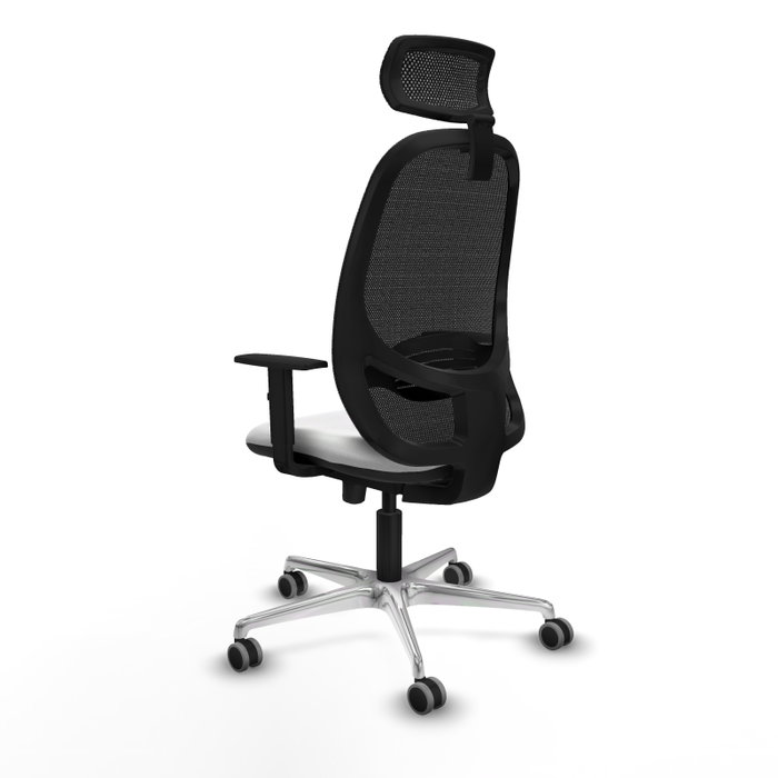 PIQUERAS Y CRESPO Silla de oficina Cilanco con mecanismo Sincro/Traslack, Tela Blanca y Malla Negra PIQUERAS Y CRESPO Silla de oficina Cilanco con mecanismo Sincro/Traslack, Tela Blanca y Malla Negra