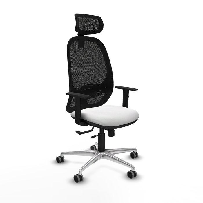 PIQUERAS Y CRESPO Silla de oficina Cilanco con mecanismo Sincro/Traslack, Tela Blanca y Malla Negra PIQUERAS Y CRESPO Silla de oficina Cilanco con mecanismo Sincro/Traslack, Tela Blanca y Malla Negra