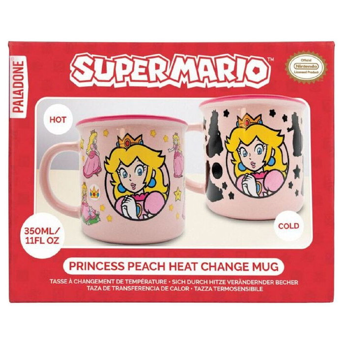 PALADONE Taza Térmica Cambio de Color Super Mario Bros Princess Peach 350ml Cerámica Coleccionable - No apta microondas/lavavajillas PALADONE Taza Térmica Cambio de Color Super Mario Bros Princess Peach 350ml Cerámica Coleccionable - No apta microondas/lavavajillas