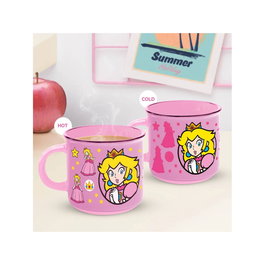 PALADONE Taza Térmica Cambio de Color Super Mario Bros Princess Peach 350ml Cerámica Coleccionable - No apta microondas/lavavajillas