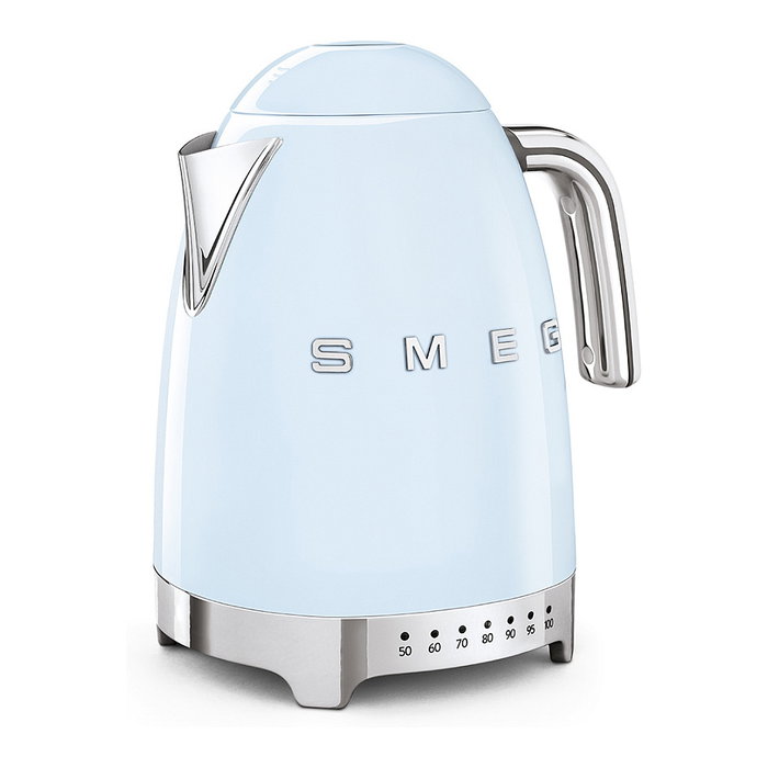 Smeg KLF04PBEU Hervidor de Agua Retro Estilo Años 50, 1.7 L, 2400 W, 7 Temperaturas, Azul Pastel, Acero Inoxidable, Apagado Automático Smeg KLF04PBEU Hervidor de Agua Retro Estilo Años 50, 1.7 L, 2400 W, 7 Temperaturas, Azul Pastel, Acero Inoxidable, Apagado Automático