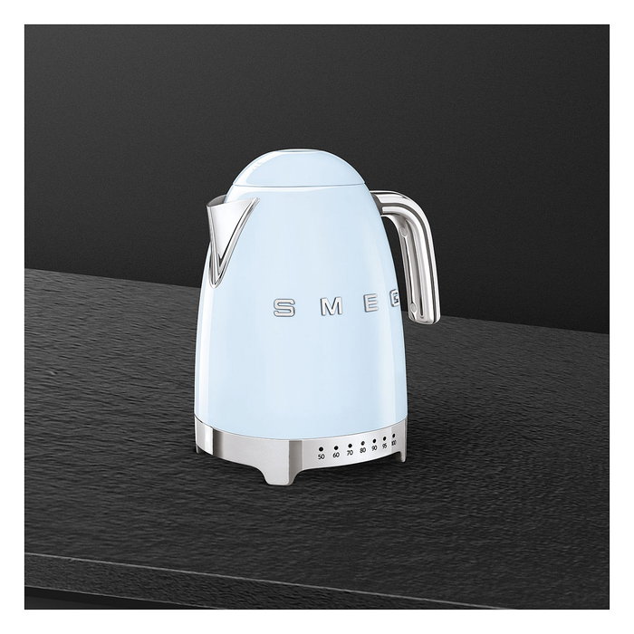 Smeg KLF04PBEU Hervidor de Agua Retro Estilo Años 50, 1.7 L, 2400 W, 7 Temperaturas, Azul Pastel, Acero Inoxidable, Apagado Automático Smeg KLF04PBEU Hervidor de Agua Retro Estilo Años 50, 1.7 L, 2400 W, 7 Temperaturas, Azul Pastel, Acero Inoxidable, Apagado Automático