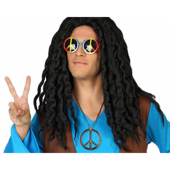 atosa Colgante Hippie Años 60 Símbolo Paz 15*14 cm Plateado