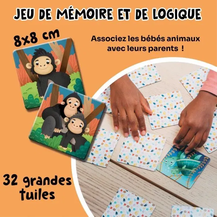 Adventerra GEO7640179640428 Juegos educativos - Memo Ecológico Animales en Peligro - Juego de memoria de animales en peligro de extinción