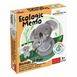 Adventerra Memo Ecológico Animales en Peligro Juego de Memoria