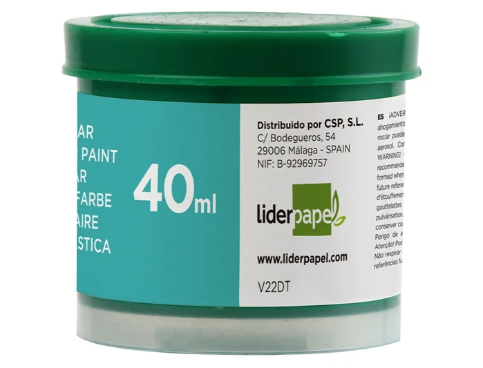 Liderpapel Témpera escolar verde 40 ml (Pack de 5)