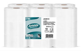 Papel Higienico Amoos Professional Jumbo 2 Capas 257 Servicios 90 Metros Blanco (Set de 18)