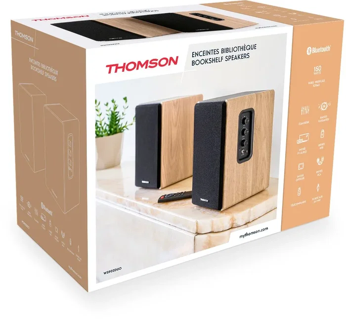 Thomson sistema de altavoces de estanteria - potencia musical 150w - bluetooth - entrada optica, usb, rca - mando a