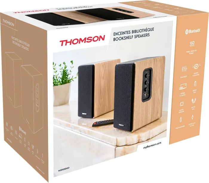 Thomson sistema de altavoces de estanteria - potencia musical 150w - bluetooth - entrada optica, usb, rca - mando a
