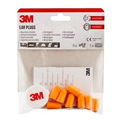 3M Tapones para los oídos 1100 con caja de almacenamiento (4 pares)