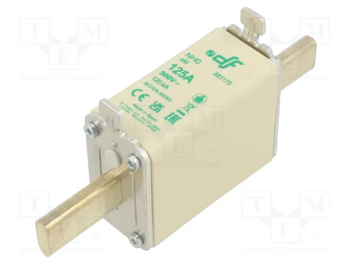 DF ELECTRIC Fusible de cartucho NH0 de cerámica 125A 500VAC aM DF ELECTRIC Fusible de cartucho NH0 de cerámica 125A 500VAC aM