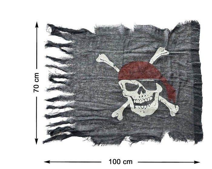 Atosa Bandera Pirata Negra Desgastada Con Calavera 100x70 cm Atosa Bandera Pirata Negra Desgastada Con Calavera 100x70 cm