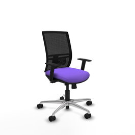 PIQUERAS Y CRESPO Silla de oficina Yunquera con mecanismo Sincro/Traslack, Lila y Negro