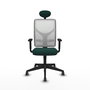 PIQUERAS Y CRESPO Silla de oficina Motilla con mecanismo Sincro, Verde botella y Blanco