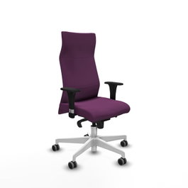 PIQUERAS Y CRESPO Sillón Albacete Morado con Mecanismo Sincro y Base Blanca