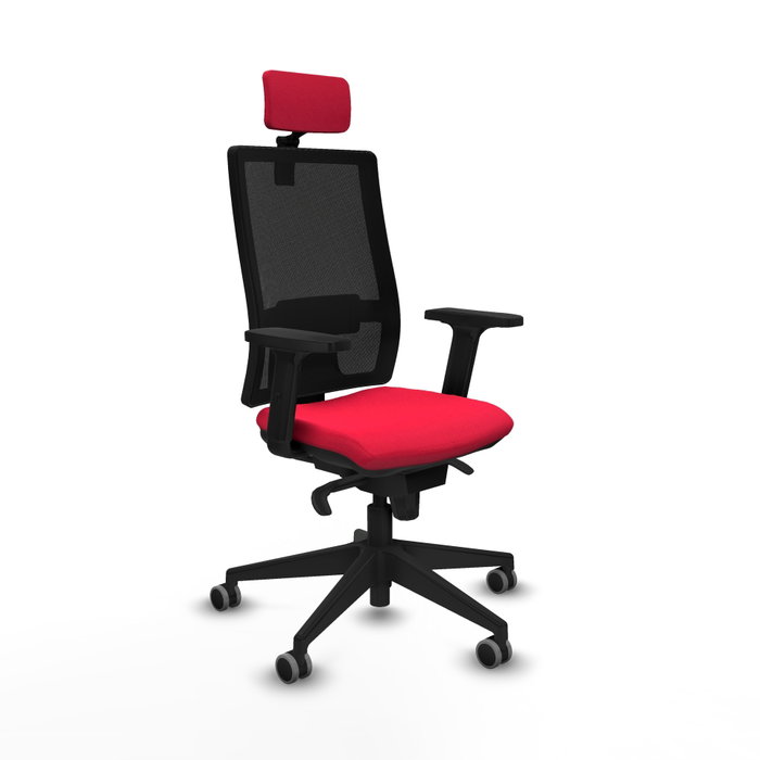 PIQUERAS Y CRESPO Silla de oficina Horna con mecanismo Sincro, Rojo y Negro PIQUERAS Y CRESPO Silla de oficina Horna con mecanismo Sincro, Rojo y Negro
