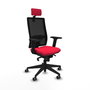 PIQUERAS Y CRESPO Silla de oficina Horna con mecanismo Sincro, Rojo y Negro