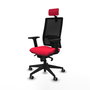 PIQUERAS Y CRESPO Silla de oficina Horna con mecanismo Sincro, Rojo y Negro