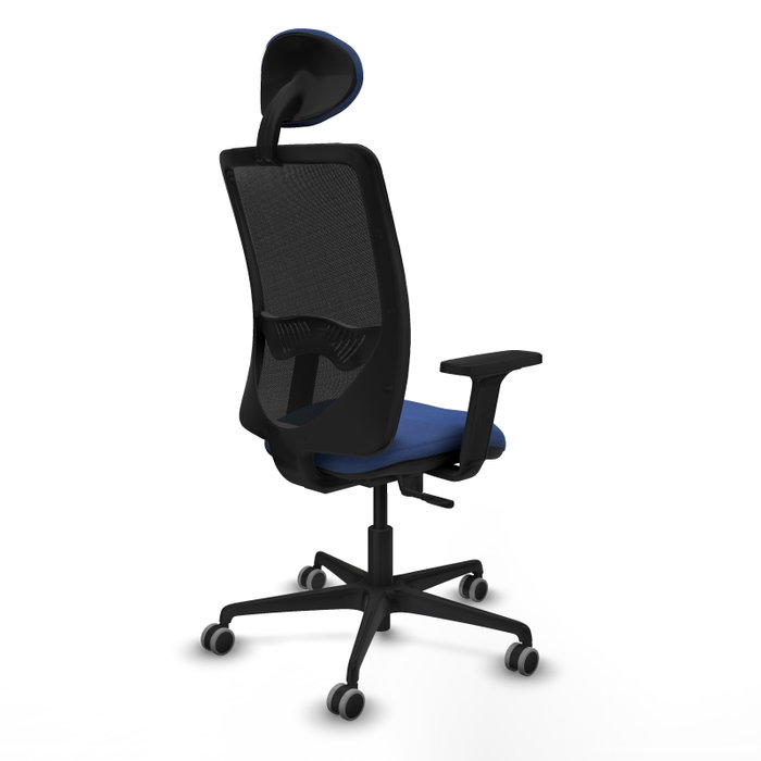 PIQUERAS Y CRESPO Silla de oficina Zulema con mecanismo Sincro, Azul marino y Negro