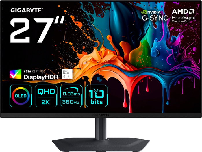 Gigabyte MO27Q3 Monitor Gaming QD-OLED 27 pulg QHD 360Hz Gigabyte MO27Q3 Monitor Gaming QD-OLED 27 pulg QHD 360Hz