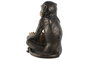 DKD Home Decor Figura de Mono en Resina Marrón y Dorado