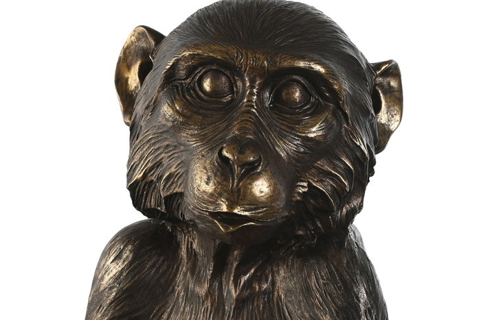 DKD Home Decor Figura de Mono en Resina Marrón y Dorado