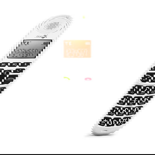 Doro PhoneEasy 100w - Teléfono DECT con altavoz, 20 entradas en agenda, identificador de llamadas y pantalla con luz de fondo, color Blanco Doro PhoneEasy 100w - Teléfono DECT con altavoz, 20 entradas en agenda, identificador de llamadas y pantalla con luz de fondo, color Blanco