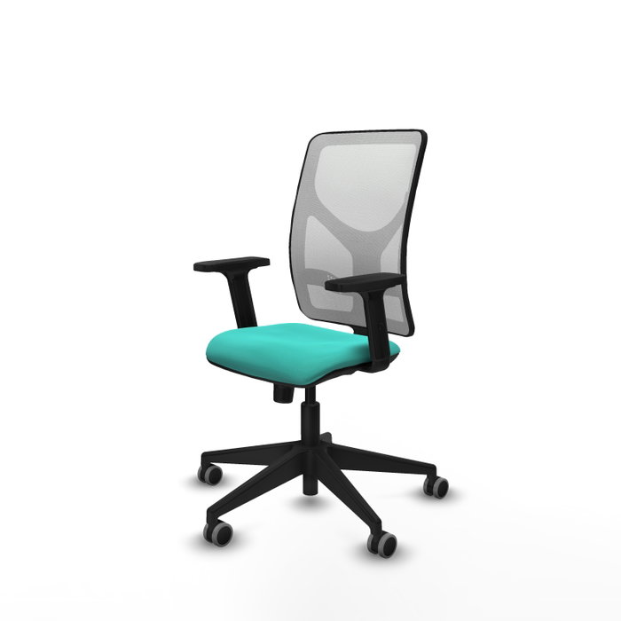 PIQUERAS Y CRESPO Silla de oficina Motilla con mecanismo Sincro, Turquesa y Blanco