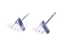 Innspiro Pendiente metálico triángulo plateado para incrustar 3mm